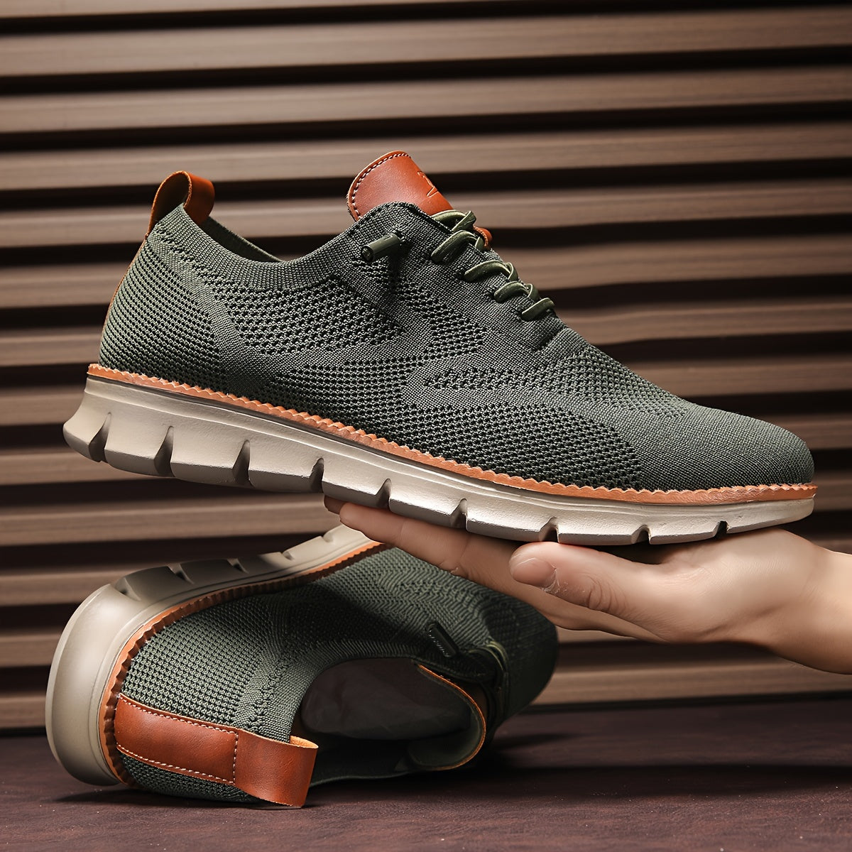 Harris - Karamellfarbene Strick-Sneaker für Herren