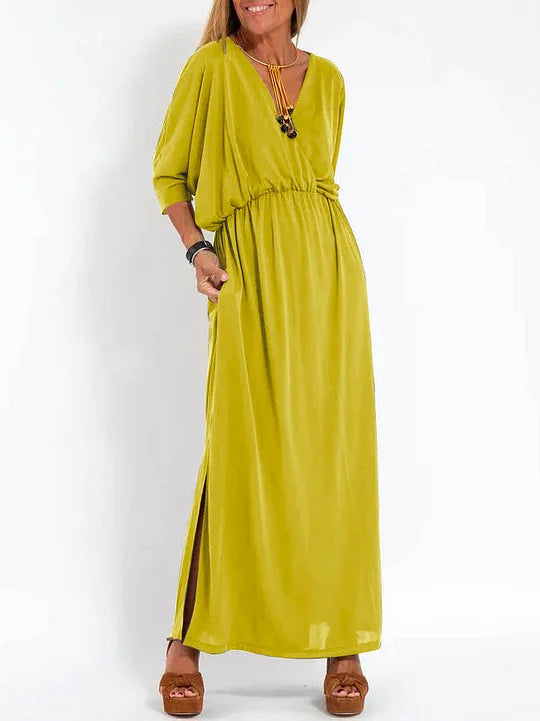 Mocarra | Lässiges Kleid mit V-Ausschnitt und Schlitz