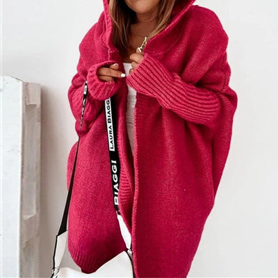 Mocarra | Mittellange Kapuzenstrickjacke für Frauen
