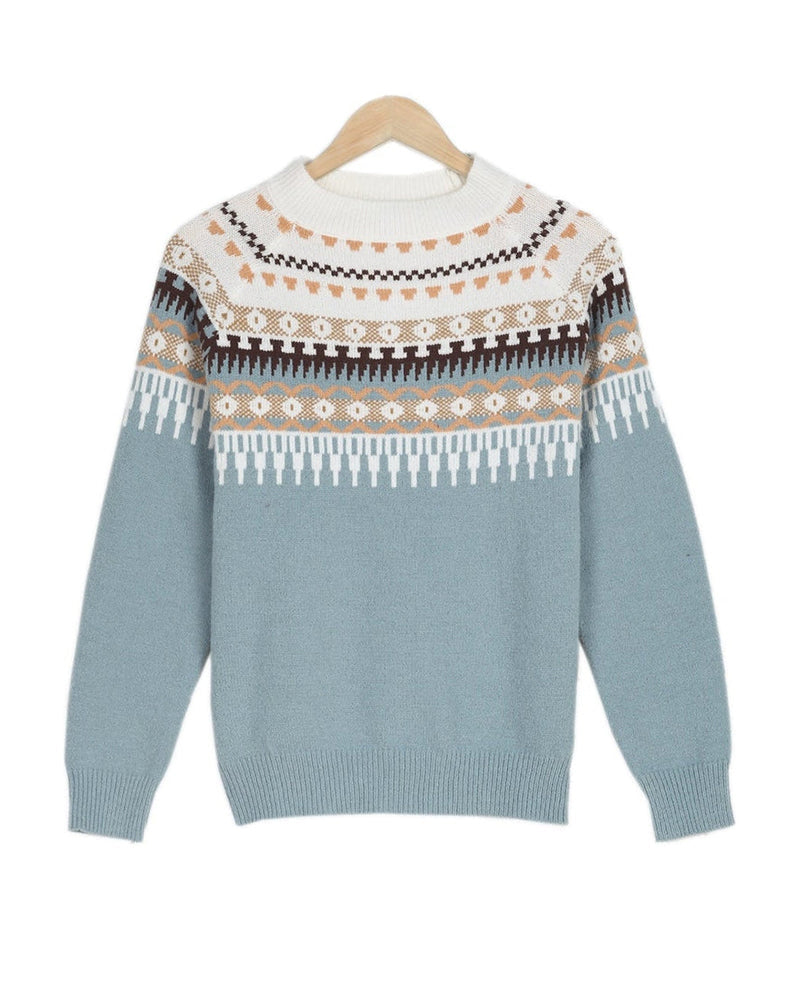 Carole - Bedruckter Langarmpullover - Klassischer Stil, täglicher Komfort