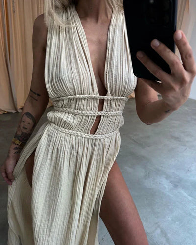 Mocarra | Schickes Geschlitztes Flechtkleid