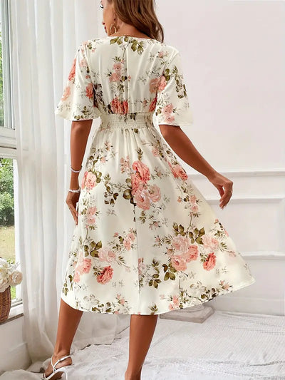Mercy - Sommerkleid V-Ausschnitt Blumenmuster