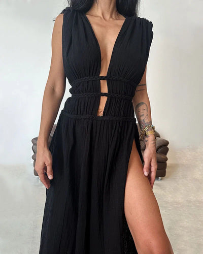 Mocarra | Schickes Geschlitztes Flechtkleid