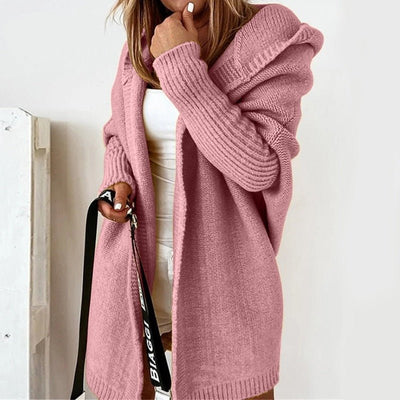Mocarra | Mittellange Kapuzenstrickjacke für Frauen