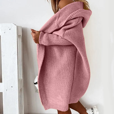Mocarra | Mittellange Kapuzenstrickjacke für Frauen
