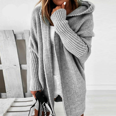 Mocarra | Mittellange Kapuzenstrickjacke für Frauen