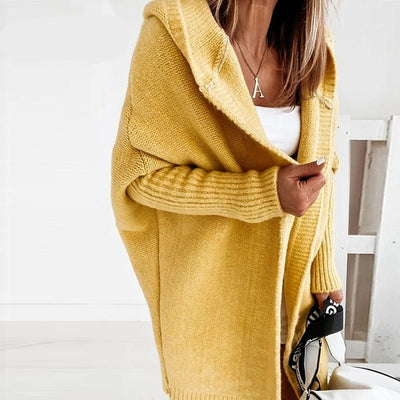Mocarra | Mittellange Kapuzenstrickjacke für Frauen