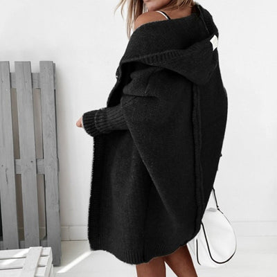 Mocarra | Mittellange Kapuzenstrickjacke für Frauen