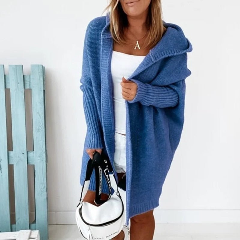 Mocarra | Mittellange Kapuzenstrickjacke für Frauen
