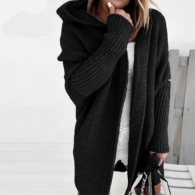 Mocarra | Mittellange Kapuzenstrickjacke für Frauen