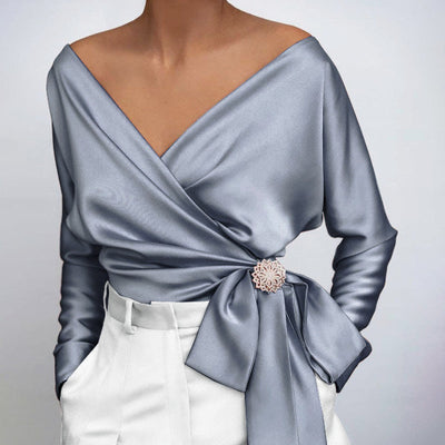 Mocarra | Satin sexy Top Spitzenbluse