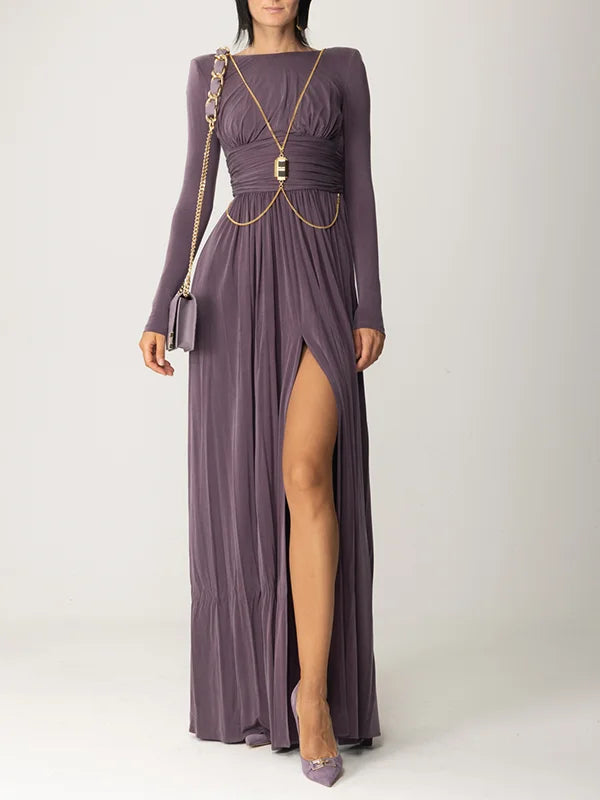 Mocarra | Langärmeliges Rückenfreies Maxikleid