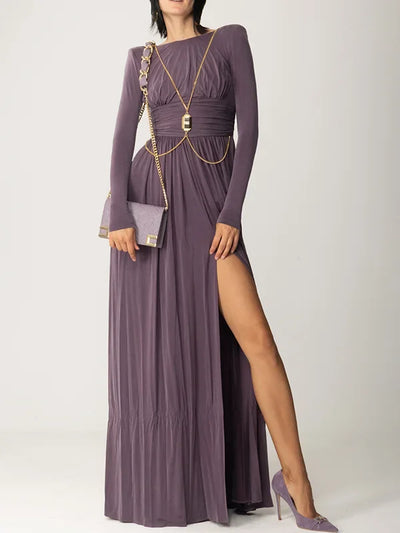 Mocarra | Langärmeliges Rückenfreies Maxikleid