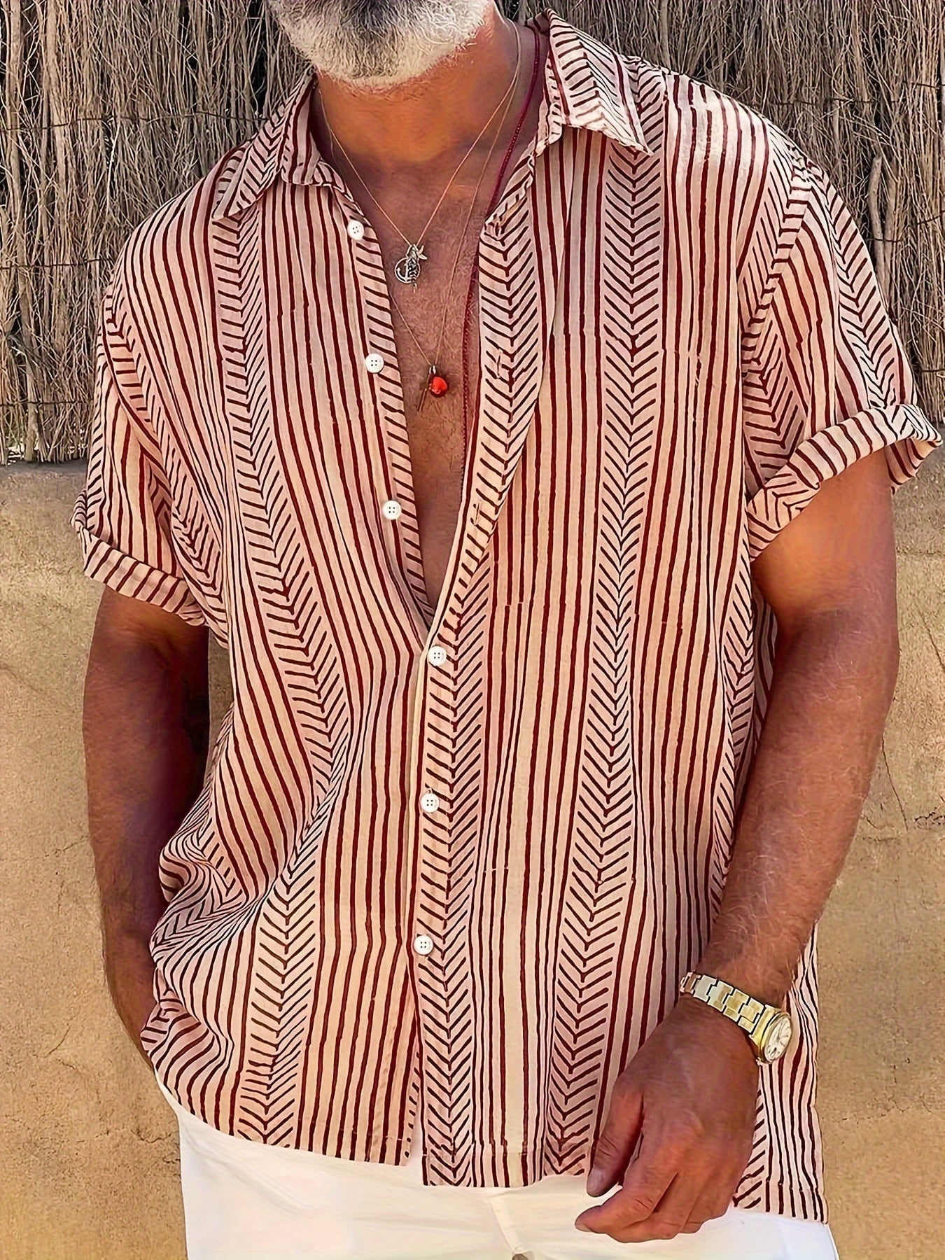 Atlas - Herren Herringbone Casual Hemd
