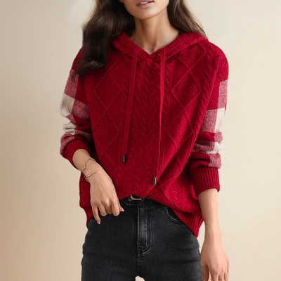 HOODED JACQUARD SWEATER | ELEGANTER KOMFORT STIL