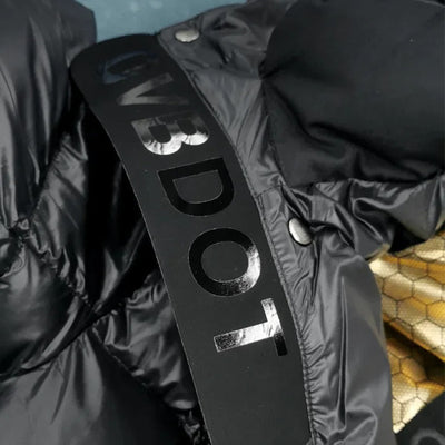 Mocarra | Schwarze Long Puffer-Daunenjacke für Frauen