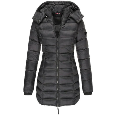 Mocarra | Lange Daunenjacke mit Kapuze für Frauen