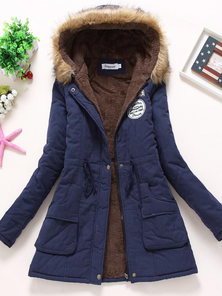 Mocarra | Damen Parkajacke mit Kapuze und Fleecefutter mit Taschen