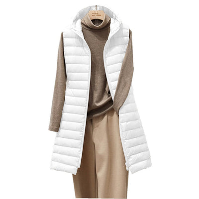 Mocarra | Lange ärmellose Steppjacke mit Kapuze