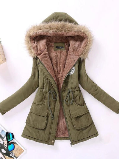 Mocarra | Damen Parkajacke mit Kapuze und Fleecefutter mit Taschen