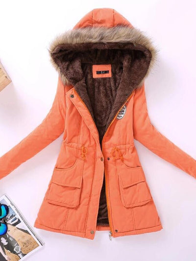 Mocarra | Damen Parkajacke mit Kapuze und Fleecefutter mit Taschen