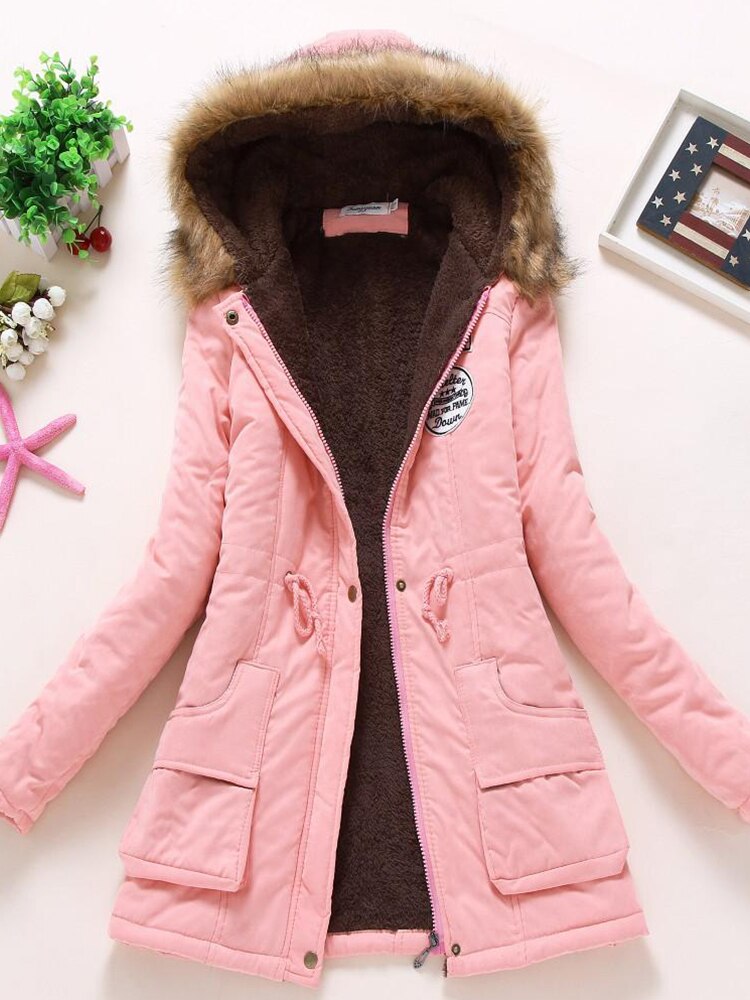 Mocarra | Damen Parkajacke mit Kapuze und Fleecefutter mit Taschen