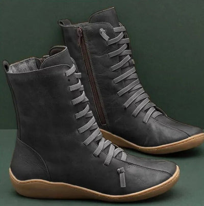 Mocarra | Vintage Lange Stiefel ich Schnürsenkel