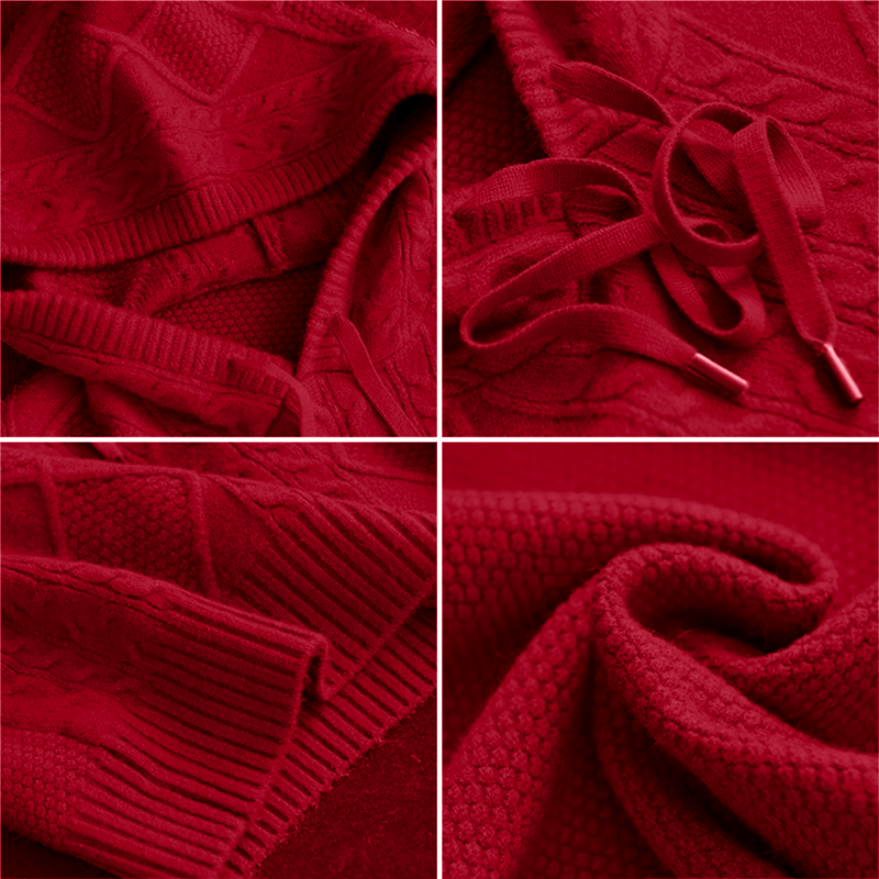 HOODED JACQUARD SWEATER | ELEGANTER KOMFORT STIL