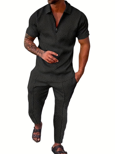 Anton - Schwarzes Set aus Oberteil und Hose