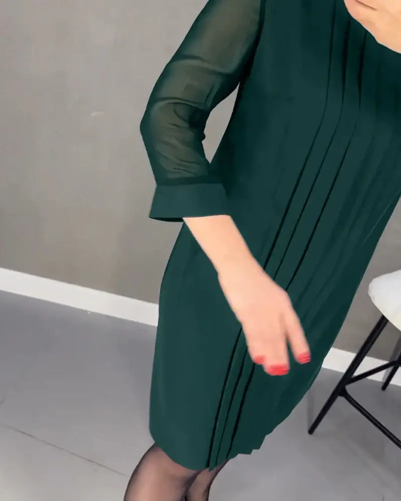 Mocarra | Gerades Kleid mit halben Ärmeln