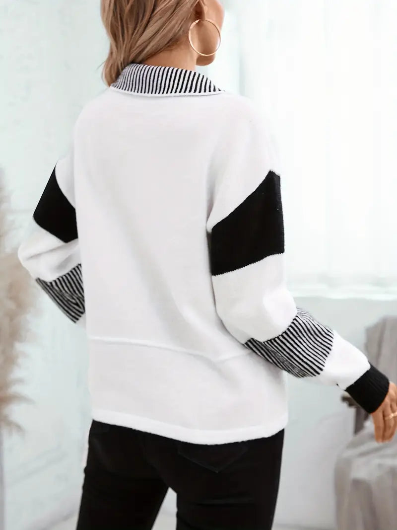 Damen FREIZEIT STRICKPULLOVER | MODERNER FARBMIX, KOMFORTABEL, STILVOLL