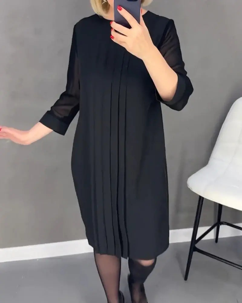 Mocarra | Gerades Kleid mit halben Ärmeln
