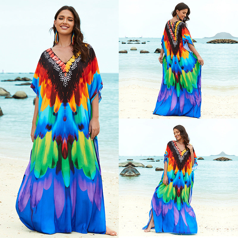 Mocarra | Schickes Strandkleid aus Baumwolle mit Krawattenmuster für Frauen