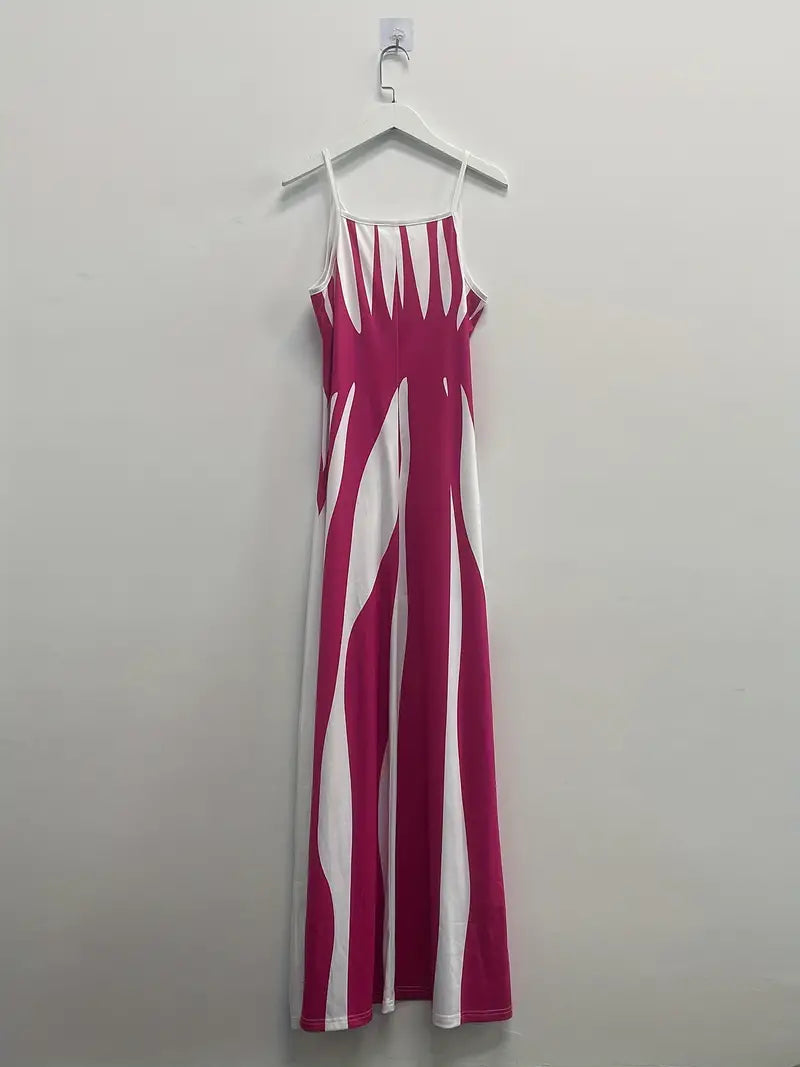 Jana - Fließendes Maxikleid mit Abstraktem Print