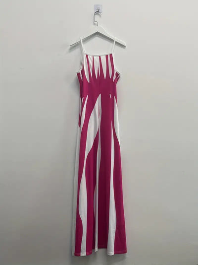 Jana - Fließendes Maxikleid mit Abstraktem Print