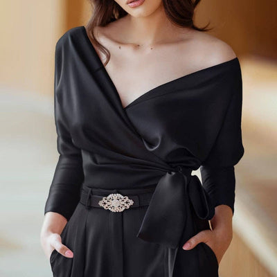 Mocarra | Satin sexy Top Spitzenbluse