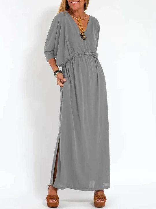 Mocarra | Lässiges Kleid mit V-Ausschnitt und Schlitz