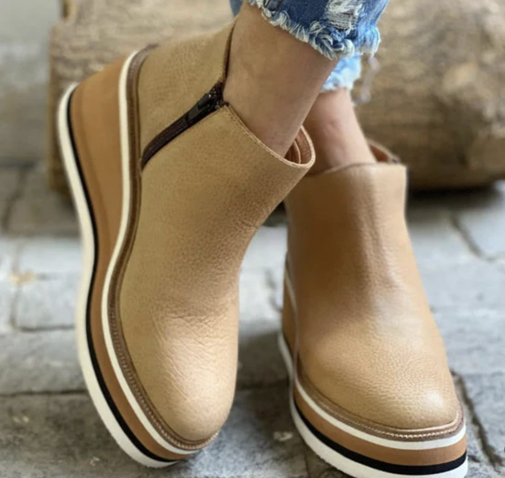 Mocarra | Leder-Plateau-Stiefeletten