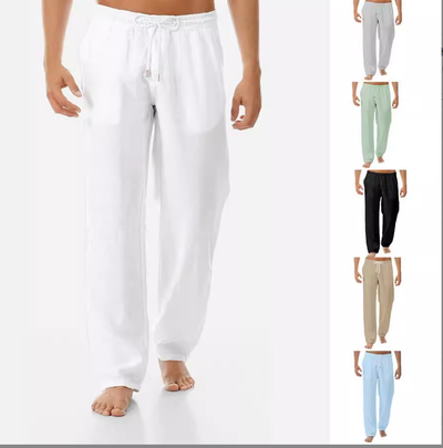 Zack - Weiße Freizeit-Leinenhose für Herren