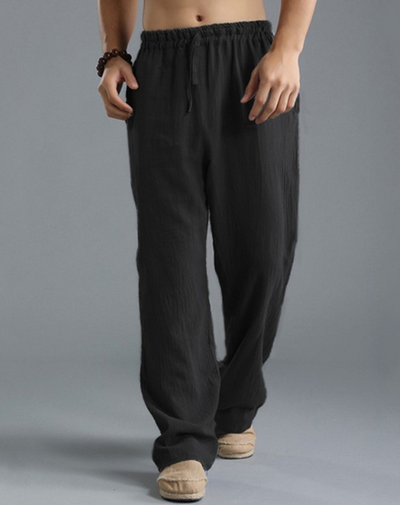 Arlo - Schwarze Leinenhose für Herren