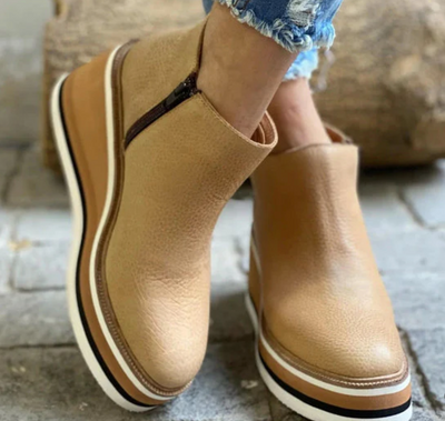 Mocarra | Leder-Plateau-Stiefeletten