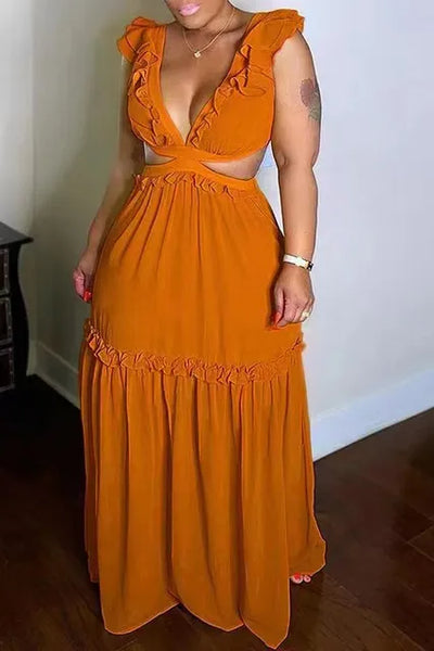 Mocarra | Glamouröses Sommerkleid in V-Form