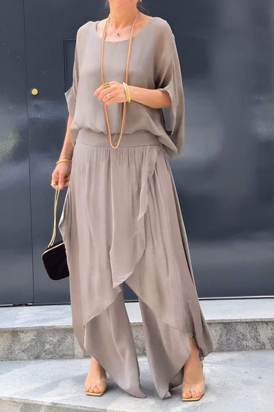 Mocarra | Unregelmäßige Hose Chiffon 2er Set