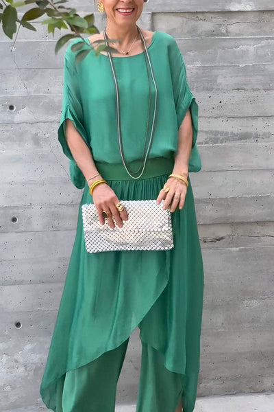 Mocarra | Unregelmäßige Hose Chiffon 2er Set