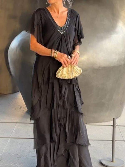 Mocarra | Elegantes V-Ausschnitt Modisches Tortenkleid