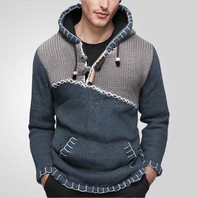 Marco | Herren baumwolle Kapuzenpullover mit einzigartigem Strickdesign