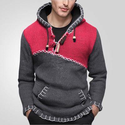 Marco | Herren baumwolle Kapuzenpullover mit einzigartigem Strickdesign