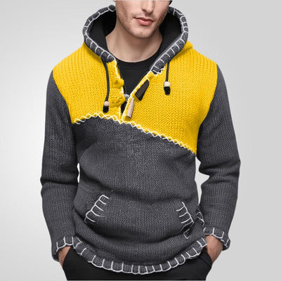 Marco | Herren baumwolle Kapuzenpullover mit einzigartigem Strickdesign