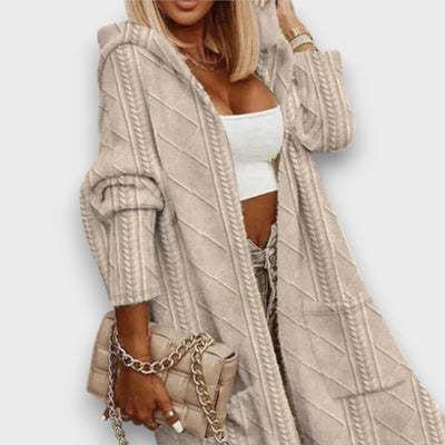 Jovina – Langer Cardigan mit Kapuze