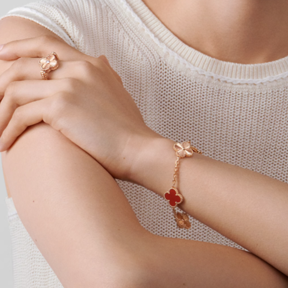 KLEEBLATT ARMBAND | ROT ROSÉGOLD